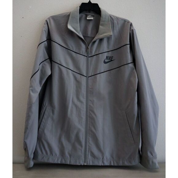 Nike 274009-082 Men's Sz XL Gray Sportswear Full Zip Windbreaker Track Jacket - Picture 1 of 10